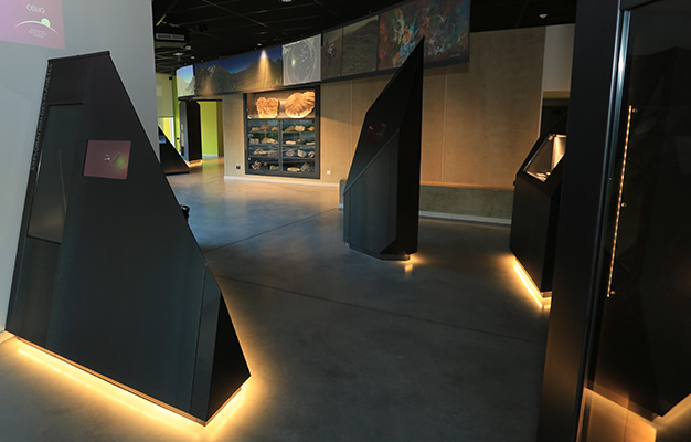 Photographie d'ensemble des bornes du musée